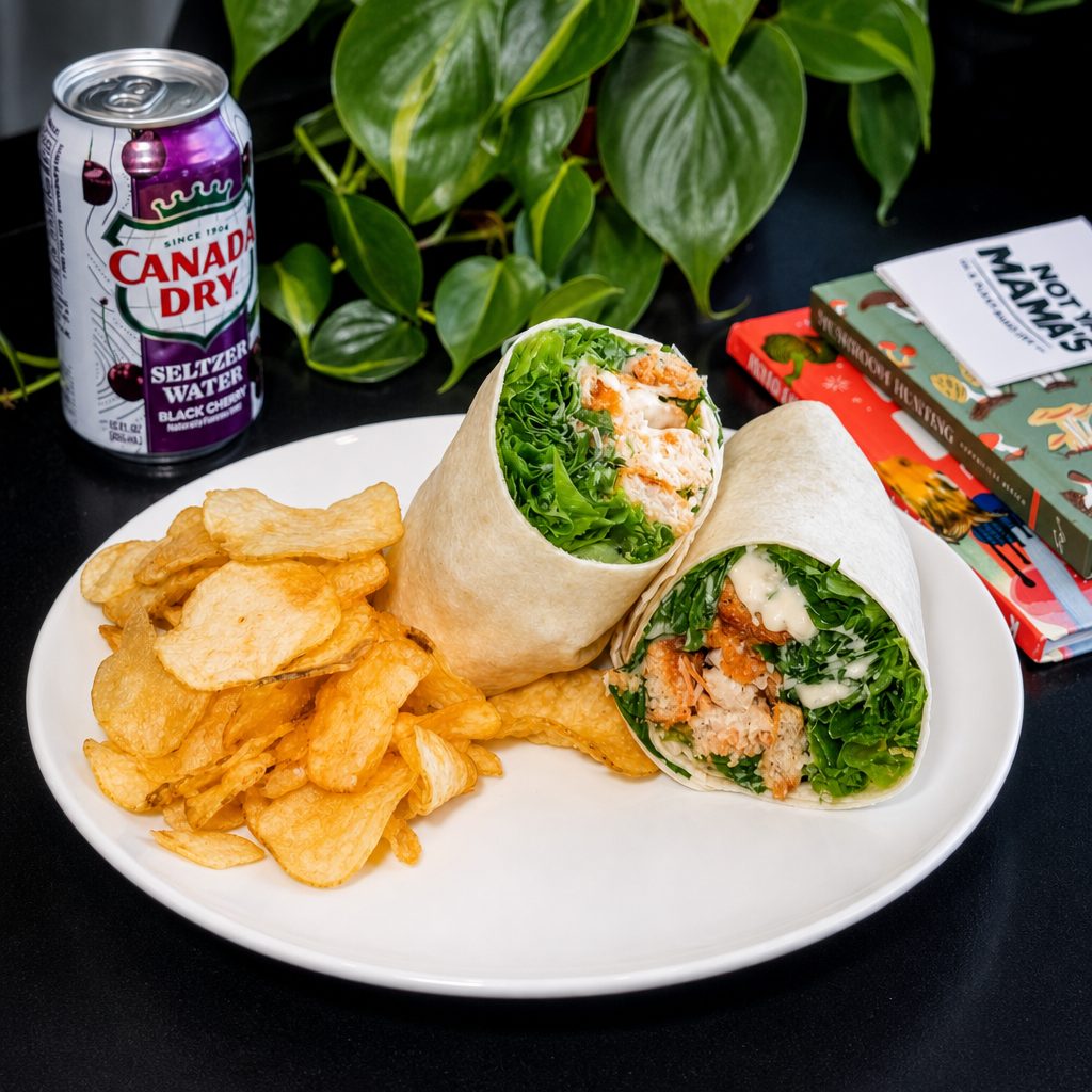 Buffalo Chick'n Caesar Wrap.