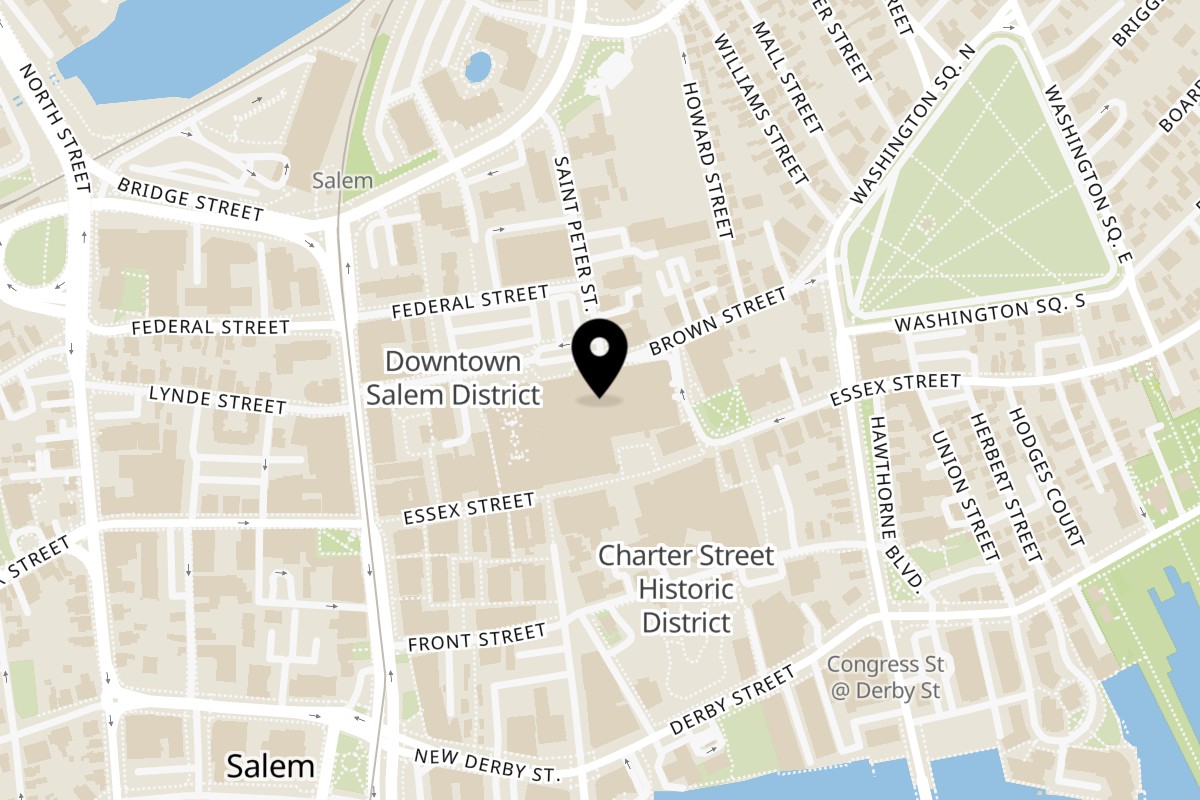 Map showing the location of Not Ya Mamas Cafe on 7 Church St Ste 139 in Salem